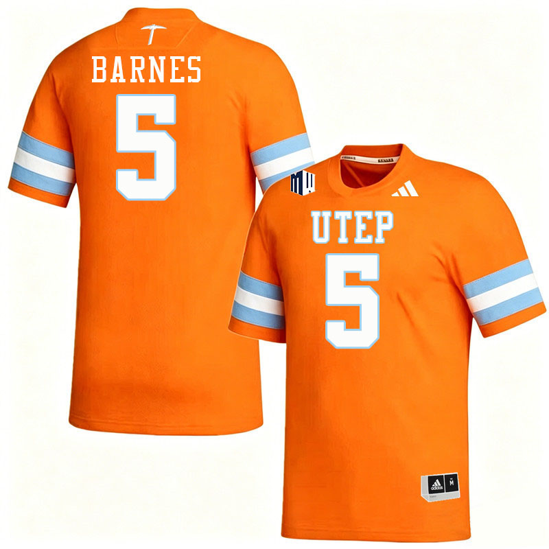 UTEP Miners #5 Solo Barnes College Football Jerseys,Uniforms-Orange